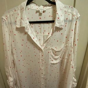 Beach.Lunch.Lounge Alana Shirt Hearts Button Down.